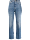 Golden Goose Golden Ws Cropped Flare Medium Wash Jeans In Blue