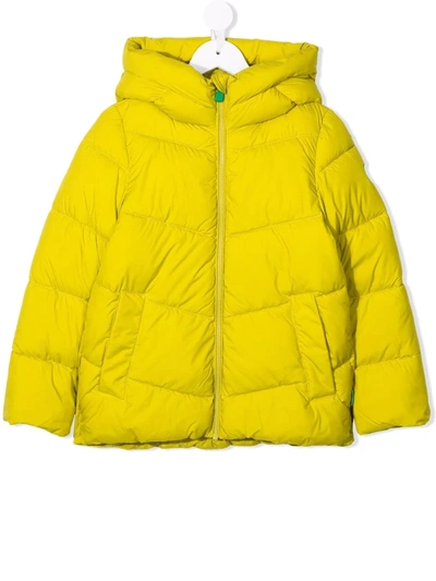 Save The Duck Kids' Hooded Puffer Jacket In Green