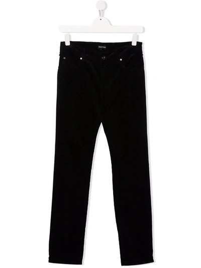 Emporio Armani Kids' Mid-rise Skinny Jeans In Black