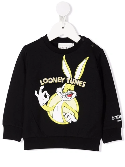 Iceberg Babies' Looney Tunes-motif Cotton Sweatshirt In Black