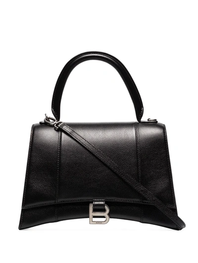 Balenciaga Medium Hourglass Shoulder Bag In Black