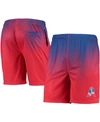 FOCO MEN'S ROYAL AND RED NEW ENGLAND PATRIOTS HISTORIC LOGO PIXEL GRADIENT TRAINING SHORTS