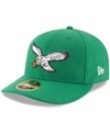 New Era Men's Kelly Green Philadelphia Eagles Omaha Throwback Low Profile 59fifty Fitted Hat In Kelly Green