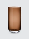 Nude Glass Blade Tall Clear Vase In Caramel