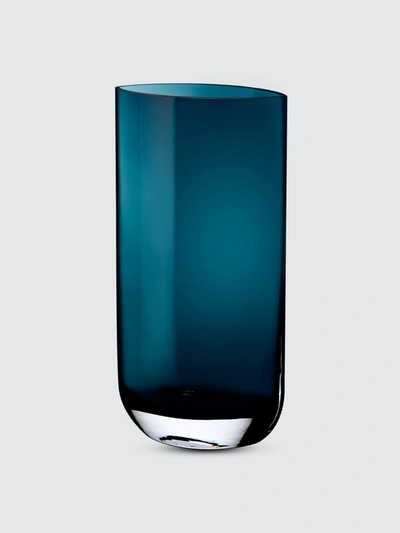Nude Glass Blade Vase In Petroleum Green
