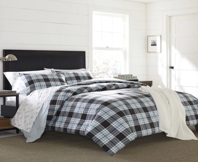 Eddie Bauer Lewis Plaid Atlantic Duvet Cover Set, Full/queen In Navy