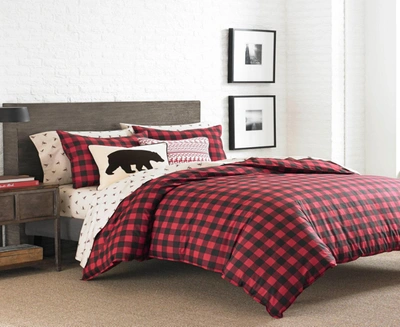 Eddie Bauer Mountain Plaid Scarlet Full/queen Duvet Cover Set