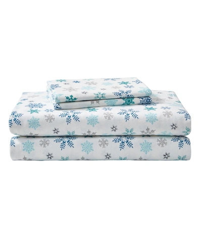 Eddie Bauer Printed Cotton Flannel 4-pc. Sheet Set, King In Snowflake