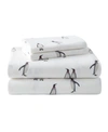 Eddie Bauer Ski Patrol Cotton Flannel 4-piece Full Sheet Set Bedding In Penguins