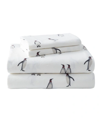 EDDIE BAUER PRINTED COTTON FLANNEL 4-PC. SHEET SET, FULL