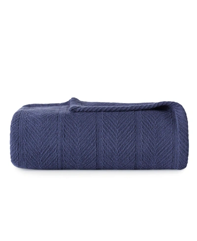 Eddie Bauer Herringbone King Blanket Bedding In Navy