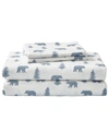 Eddie Bauer Printed Cotton Flannel 4-pc. Sheet Set, Full In Bear And Trees
