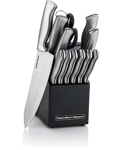 Hamilton Beach Knife Block Set, 14 Piece In Silver-tone