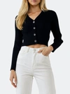 Endless Rose Knit Cropped Lounge Cardigan In Black