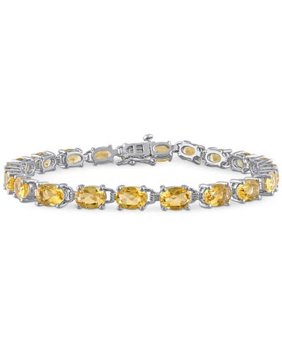 Macy's Citrine Oval Link Bracelet (14-3/4 Ct. T.w.) In Sterling Silver