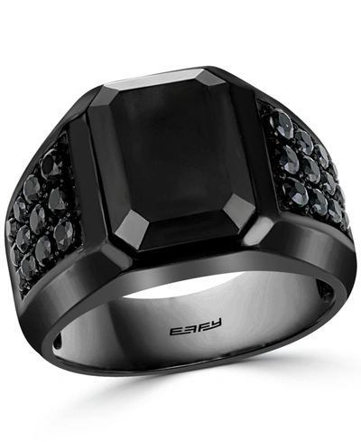 Effy Collection Effy Men's Onyx & Black Spinel Ring In Black Pvd Over Sterling Silver