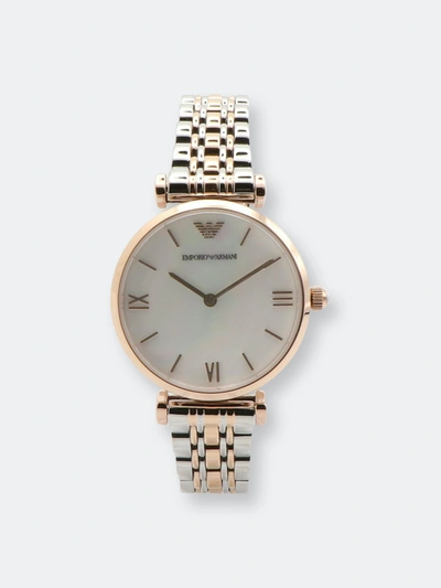 Emporio Armani Women's Retro Two Tone Fashion Watch Empw-retro-two-ton-rose-golcfb989 In Gold