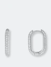Adinas Jewels By Adina Eden Mini Pavé Oval Huggie Earring In Grey