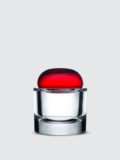 Nude Glass Ecrin Small Glass Lidded Vessel Storage Box In Red
