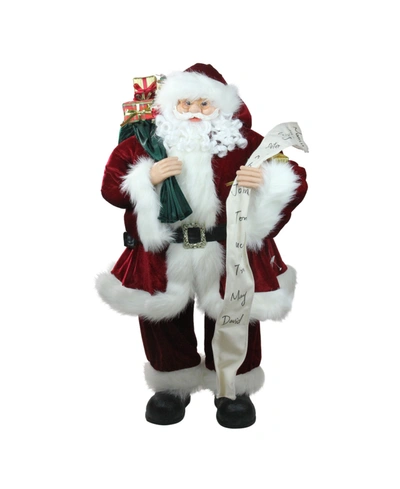 NORTHLIGHT STANDING SANTA CLAUS HOLDING A NAUGHTY CHRISTMAS FIGURINE