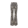La Doublej Women's Saturday Night Printed Cotton Flared Pants In Fauve
