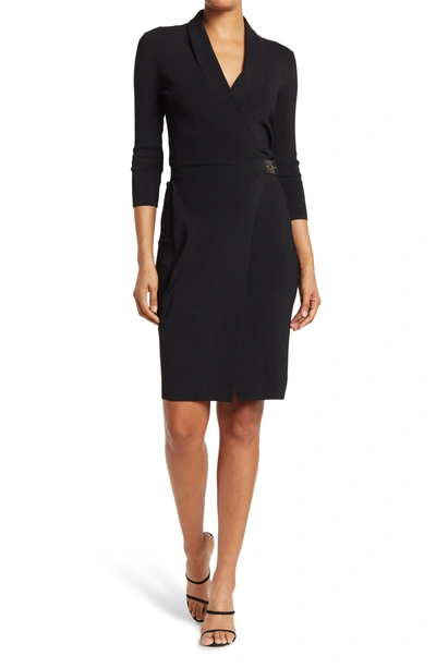 Reiss Luisa 3/4 Sleeve Dress In Black