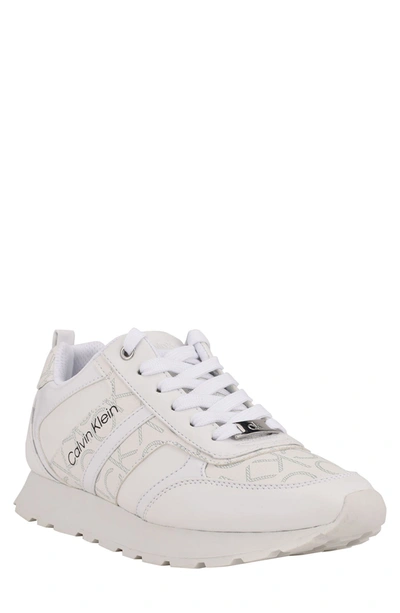 Calvin Klein Women's Carlla Faux Leather Sneakers In White