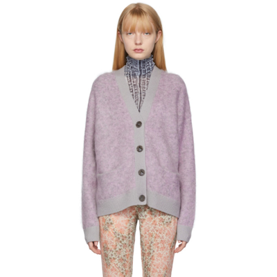 Acne Studios Mohair And Wool-blend Cardigan In Dusty Lilac