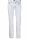 SAINT LAURENT 漂白效果直筒牛仔裤,17573801