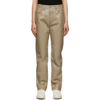 Agolde Recycled Leather 90's Pinch Waist Patent Leather Pants Beige