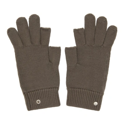 Rick Owens Brown Cashmere Touch Screen Gloves In 34 Dust