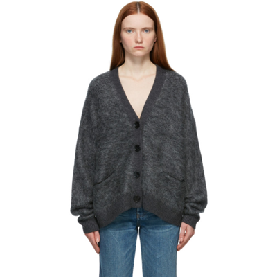 Acne Studios Rives Relaxed-fit Wool-blend Cardigan In Anthracite Grey