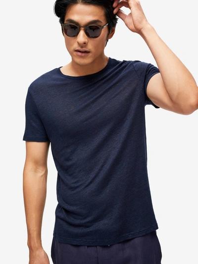 Derek Rose Men's T-shirt Jordan Linen Navy