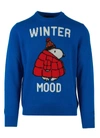 Mc2 Saint Barth Winter Mood Print Sweater In Blue