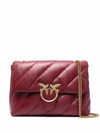 Pinko Women's Red Leather Shoulder Bag