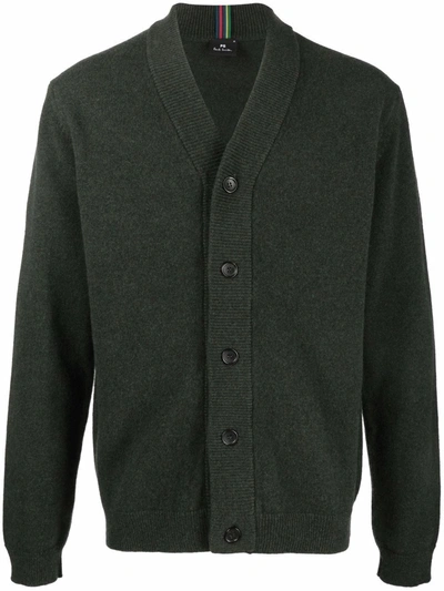 Paul Smith Men's Green Wool Cardigan
