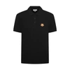 Kenzo Crest Logo-embroidered Cotton Polo Shirt In Black