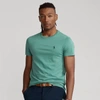 Ralph Lauren Custom Slim Fit Jersey Crewneck T-shirt In Seafoam