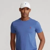 Ralph Lauren Custom Slim Fit Jersey Crewneck T-shirt In Delta Blue