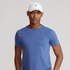 Polo Ralph Lauren Custom Slim Fit Jersey Crewneck T-shirt In Delta Blue
