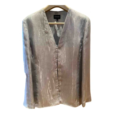 Pre-owned Giorgio Armani Silk Suit Jacket In Grey