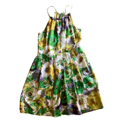 Pre-owned Blumarine Silk Mini Dress In Green