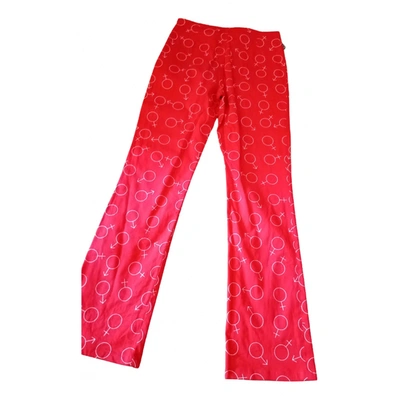 Pre-owned Moschino Cheap And Chic Straight Pants In Red
