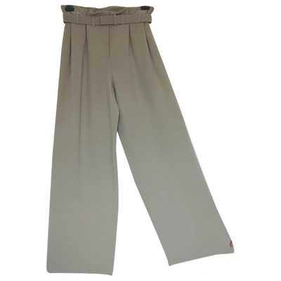 Pre-owned Giorgio Armani Silk Trousers In Grey