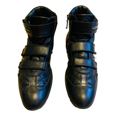 Pre-owned Baldinini Leather Trainers In Black