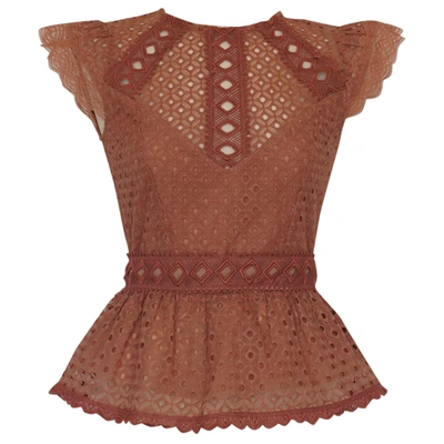 Pre-owned Ravn Lace Top In Camel