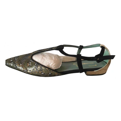 Pre-owned Paola D'arcano Leather Ballet Flats In Metallic