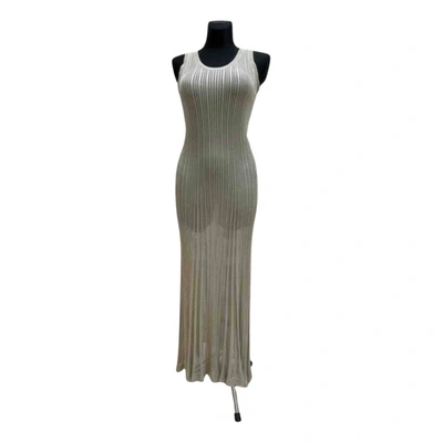 Pre-owned Alberta Ferretti Silk Maxi Dress In Beige