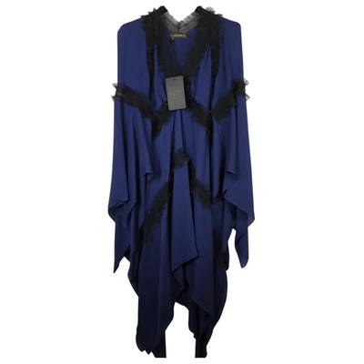 Pre-owned Plein Sud Silk Mid-length Dress In Blue