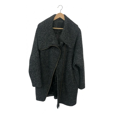 Pre-owned Just Female Wool Coat In Grey